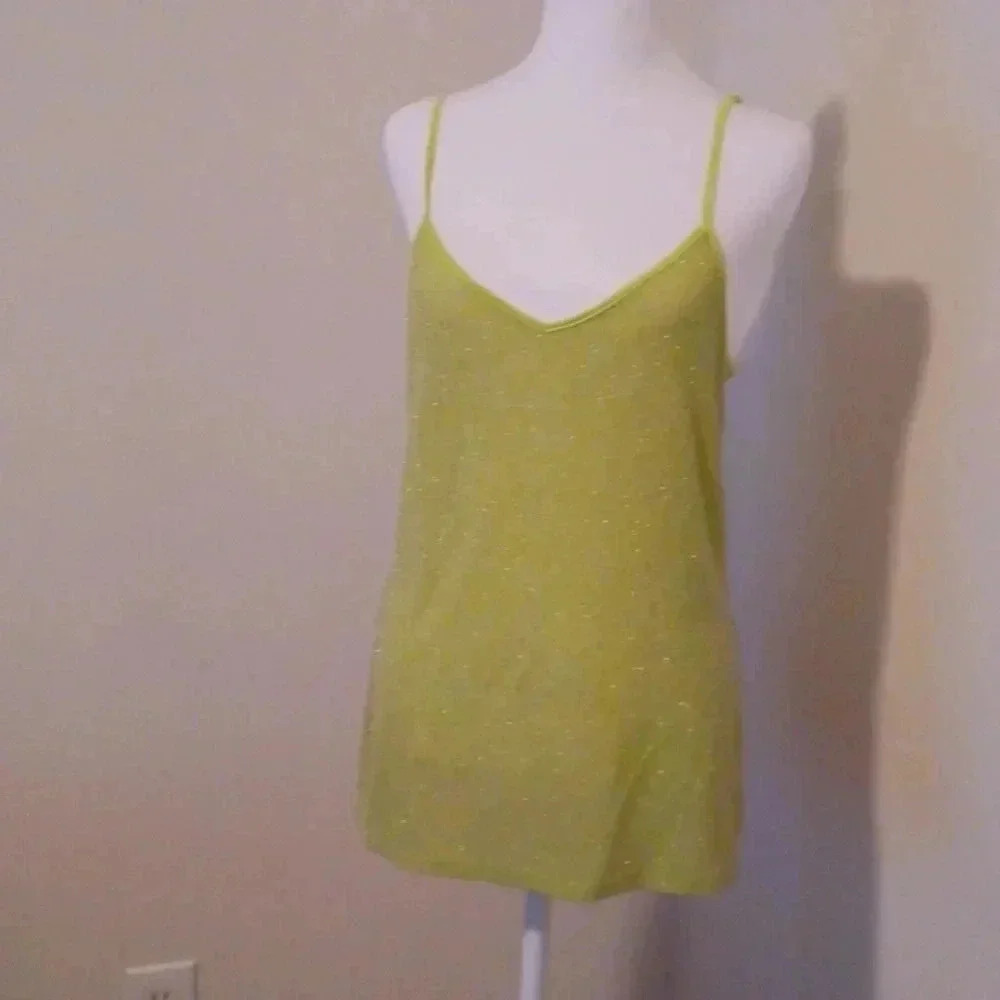 -- Express Sparkly yellow-green top Women's Size Large